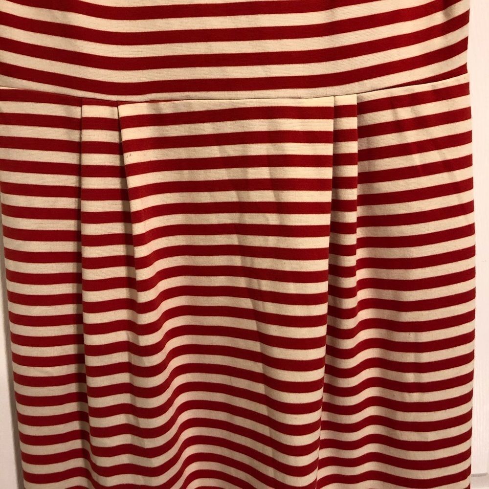 SPENSE red white stripped sleeveless pleated dress - Picture 3 of 6
